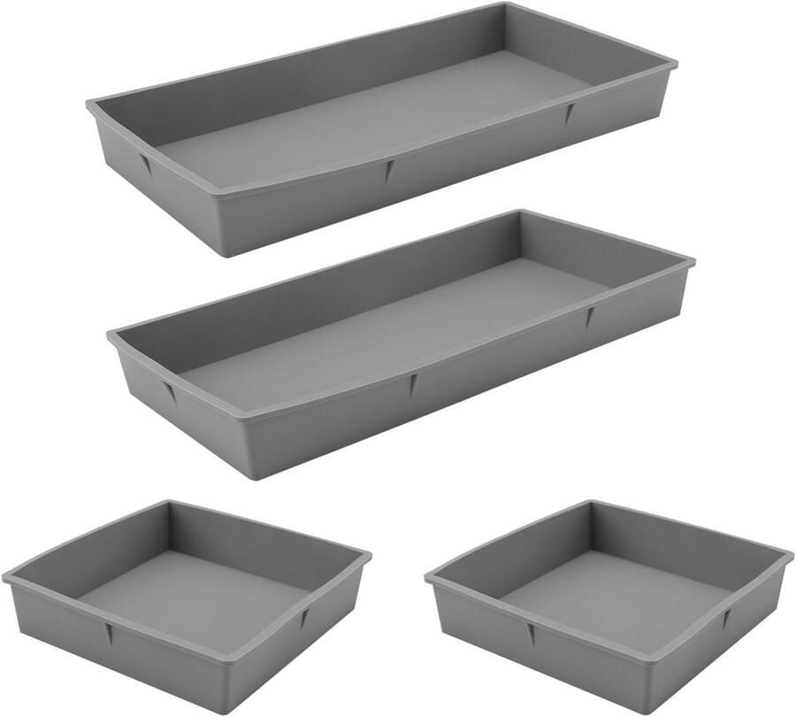Bakplaat Verdelers Oven Trays Maaltijd Planning Modulair Ontwerp 2 Delige Set Zwart
