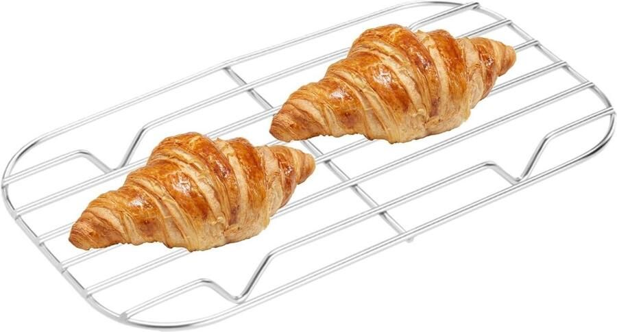 Grillrooster Bakplaat Koelrooster Taartrooster Bakken en Koelen Roestvrij Staal 46 x 37 cm Zilver