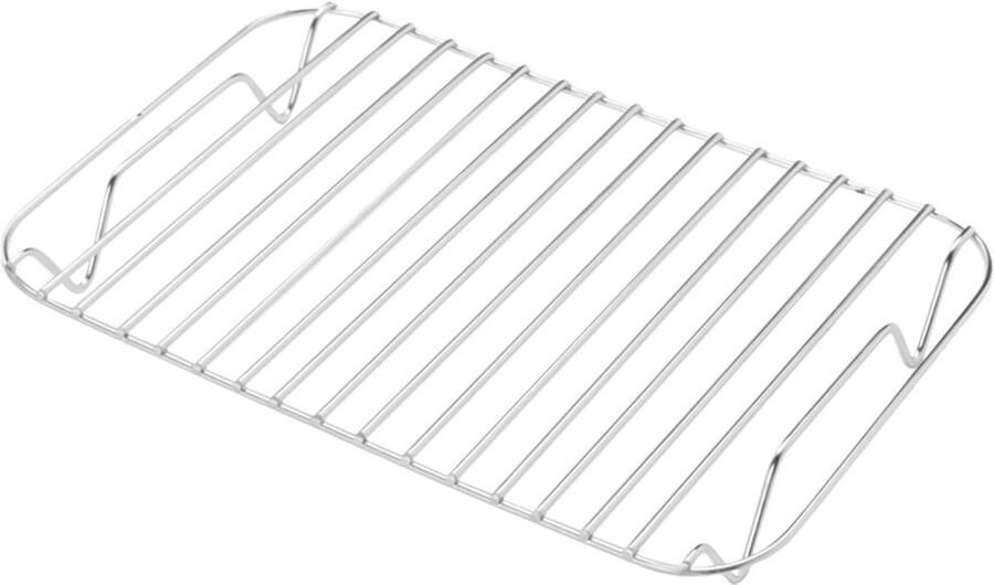 Koelrooster voor Bakplaat Rooster Kookrekken Bakken Grillen Drogen Geoptimaliseerde Warmtespreiding 17.8x12x2 cm Zilver