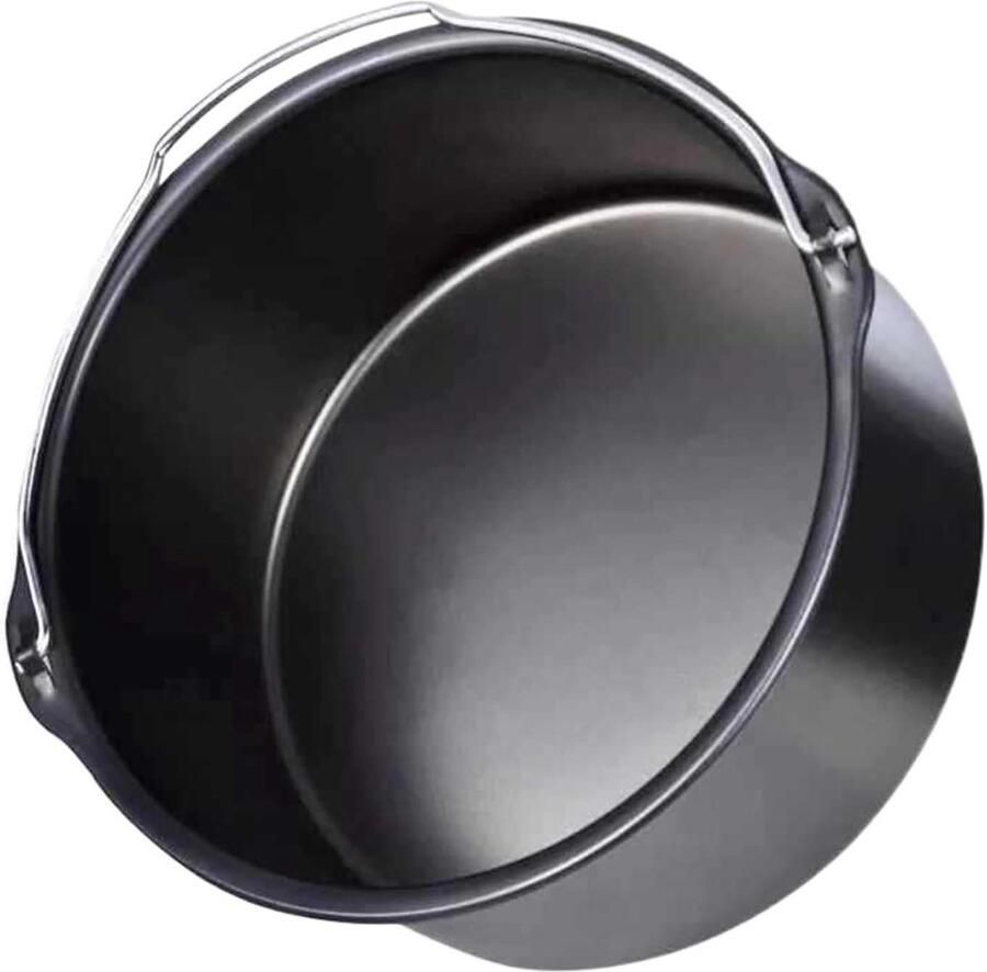 Bakplaat voor brood Ronde pan Luchtfriteuse bakken Geoptimaliseerde warmtegeleiding 20 cm Zwart - Foto 1
