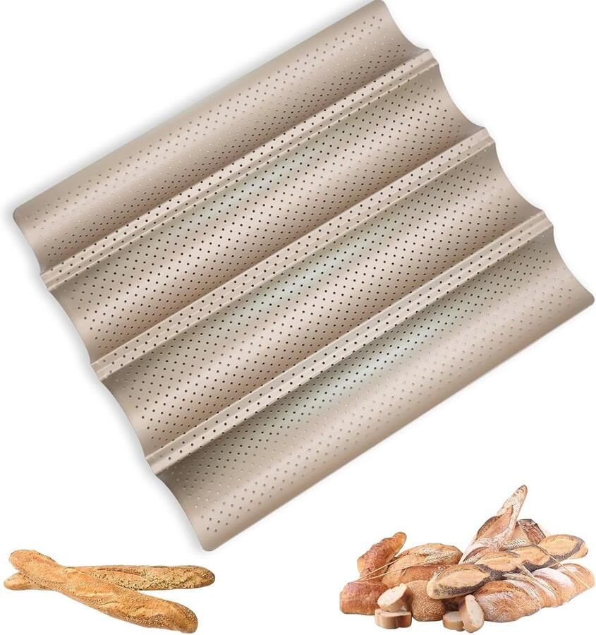 Bakplaat voor Geperforeerde Stokbroden Franse Broodvorm met Antiaanbaklaag