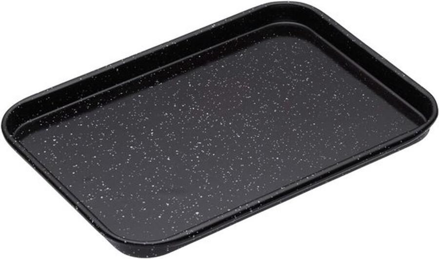 Bakplaat voor kookplaat Ovenplaat en steelpan Porties gescheiden bereiden Krasbestendig emaille 24 x 18 cm Zwart