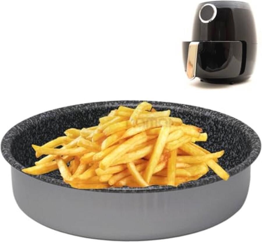 Bakplaat voor Luchtfriteuse Aluminium Antiaanbaklaag Vaatwasmachinebestendig Taartvorm 18 cm