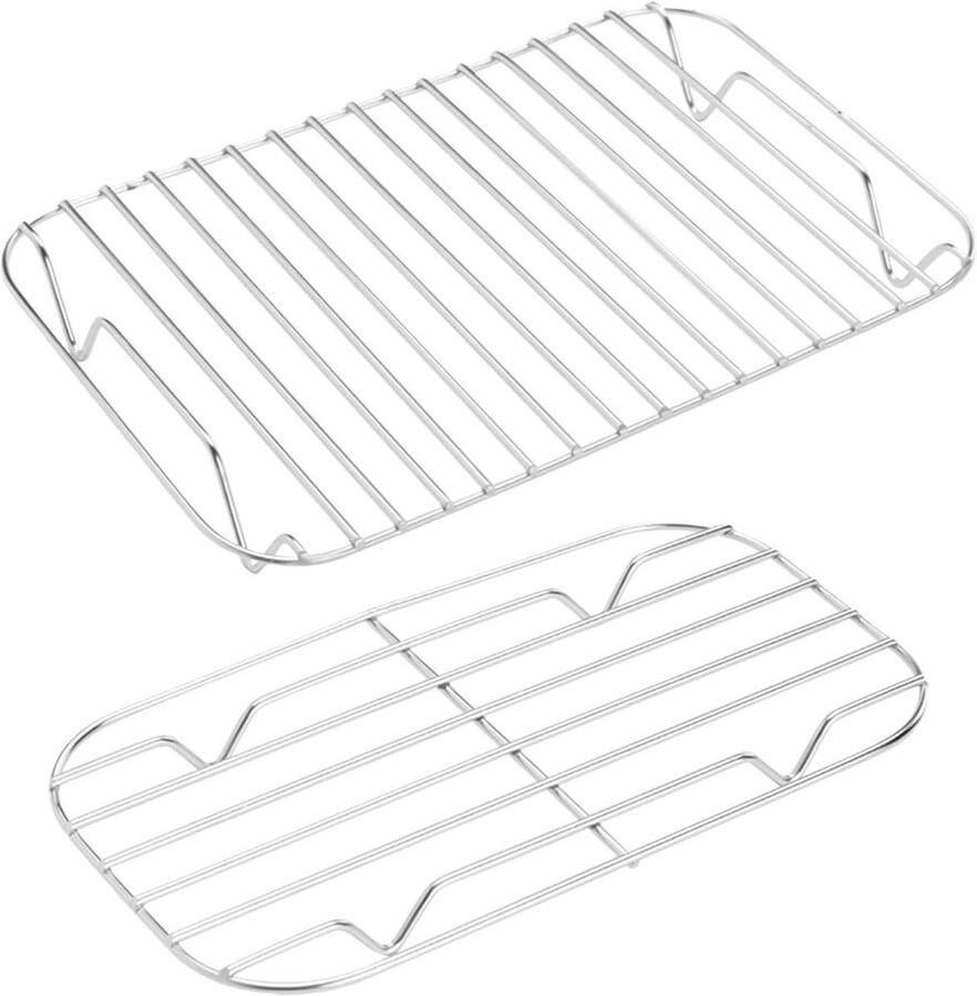 Bakplaat Warmhoudrek Braadgereedschap Hittebestendig Multifunctioneel Koken Roestvrijstalen Constructie Klein 15x85x12 cm Zilver