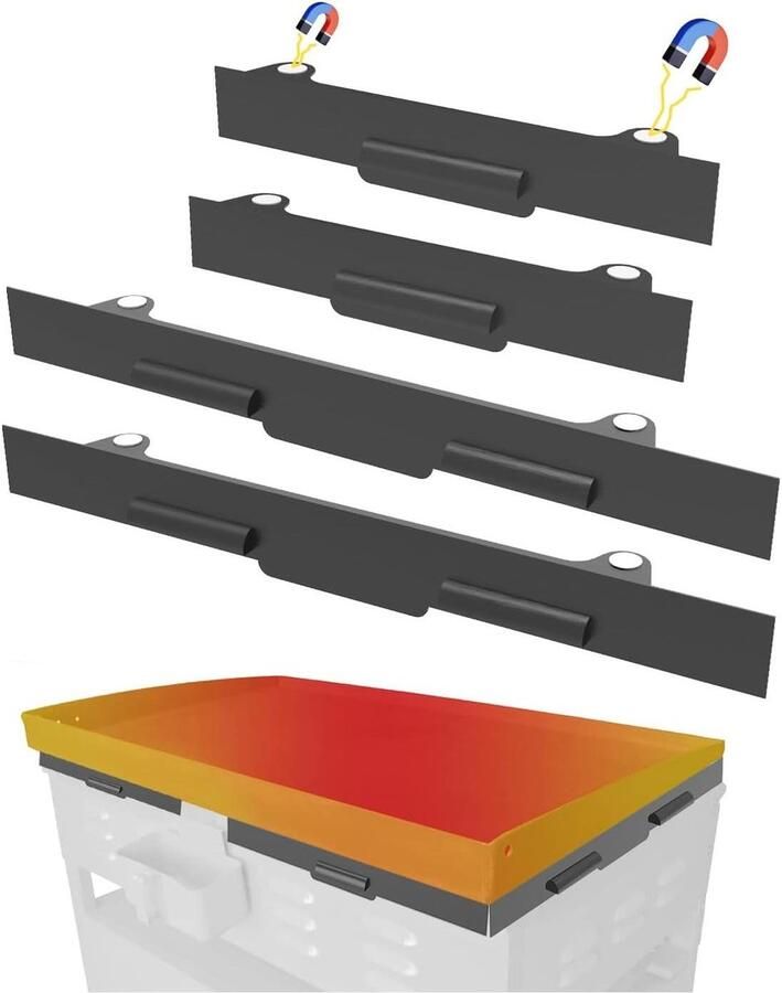 Bakplaat Windschermen Grill Accessoires Efficiënter Grillen Magnetische Bevestiging 4 Stuks Mat Zwart