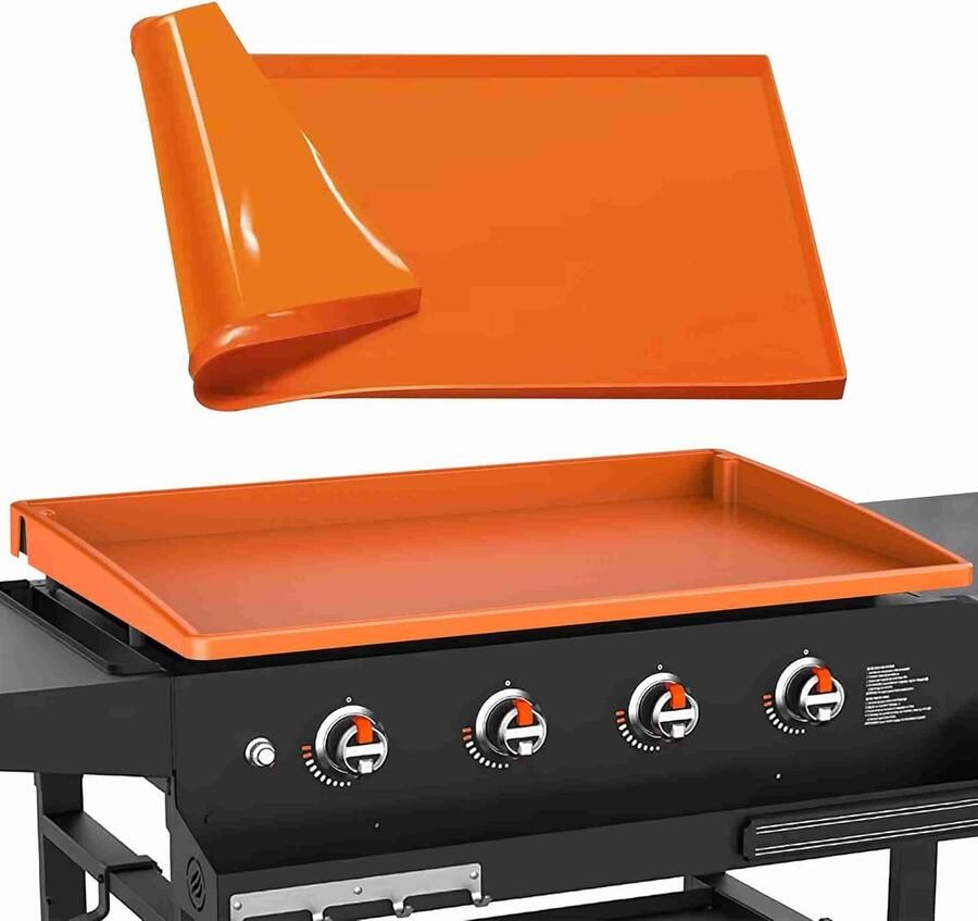 Bakplaatmat Siliconen Hittebeschermhoes Buiten Koken Volledige Dekking 22 inch Bakplaat Oranje