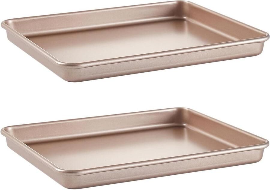 Bakplaten Set Koekjes Bakvormen Oven Gebruik PFOA Vrij 2 Stuks Goud
