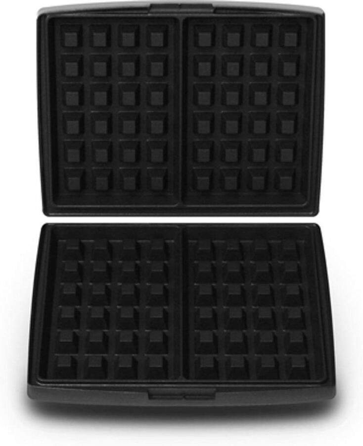 Bakplaten Set Wafelplaten Grillplaten Bakken Wafels Massief Gegoten Aluminium 4 x 6 Wit