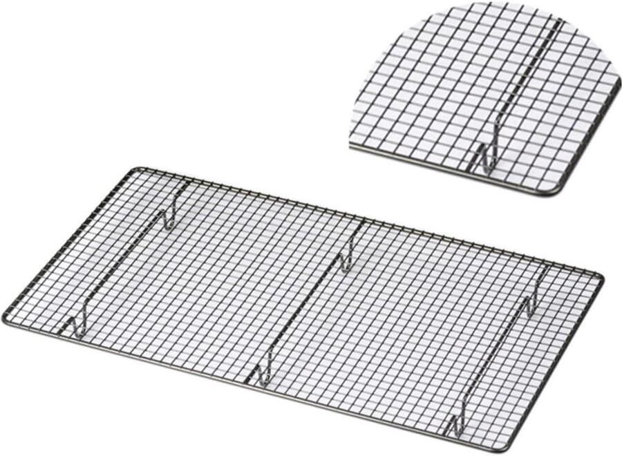 Bakrek Koelrek Oven Bakken en Koelen Antiaanbaklaag 46 x 1 x 46 cm Zwart