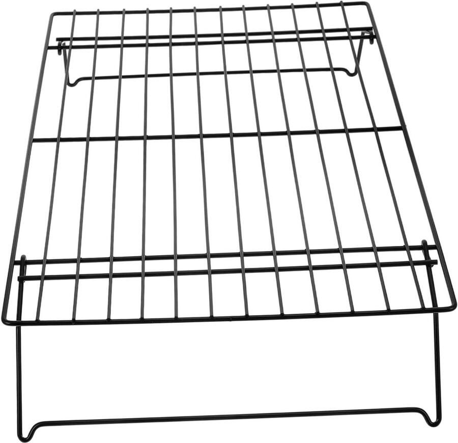 Bakrek Koelrek Oven Bakken en Koelen Opvouwbaar Ontwerp 40 x 25 cm Zwart