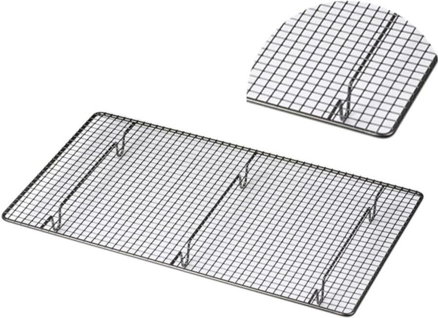 Bakrek Koelrek Oven Bakken en Koelen Roestvrij Staal 46 x 46 cm Zwart
