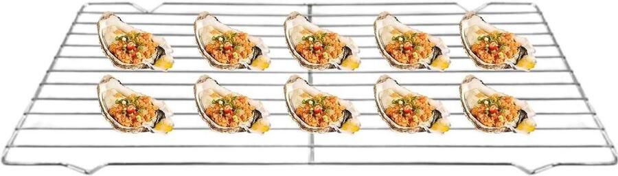 Bakrek Oven Kookrek Grillrek Oven Gebruik Voedselveilig Roestvrij Staal Middelgroot 17.7x27cm Zilver