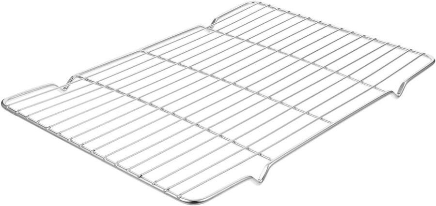 Bakrek Roestvrij Staal Koelrek Oven Bakken en Koelen Hittebestendig Materiaal 34 x 24 cm Zilver