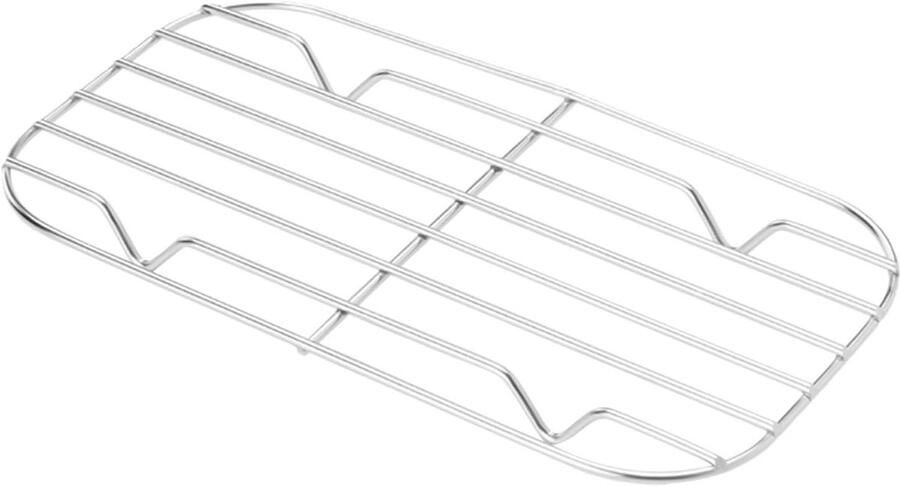 Bakrek Roestvrij Staal Koelrek Oven Bakken Grillen 3D Gaasstructuur 18x12x2 cm Zilver