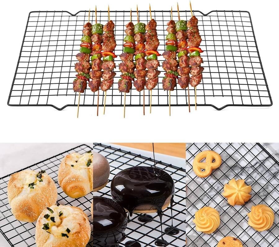 Bakrek RVS Koelrek Keuken Bakken en Koken Vaatwasserbestendig 40 x 25 cm Zilverkleurig