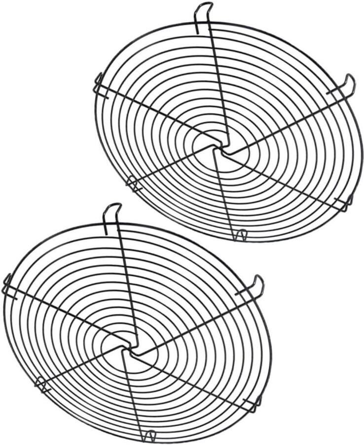 Bakrek Set Koelrek Oven Bakken en Koelen Stevig IJzer Materiaal 31.8 cm Diameter Zwart