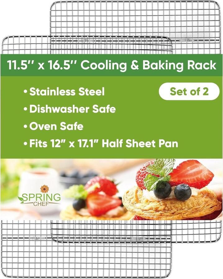 Bakrooster Set Ovenrooster Bakken Grillen Roestvrij Staal 12x17 Inch