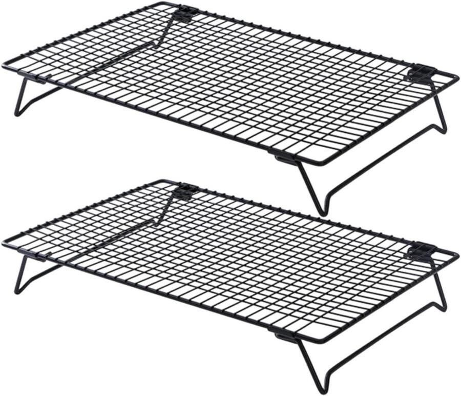 Bakroosters Set Koelrekken Oven Bakken en Braden Roestvrij Staal 34x24x5.7cm Zilver