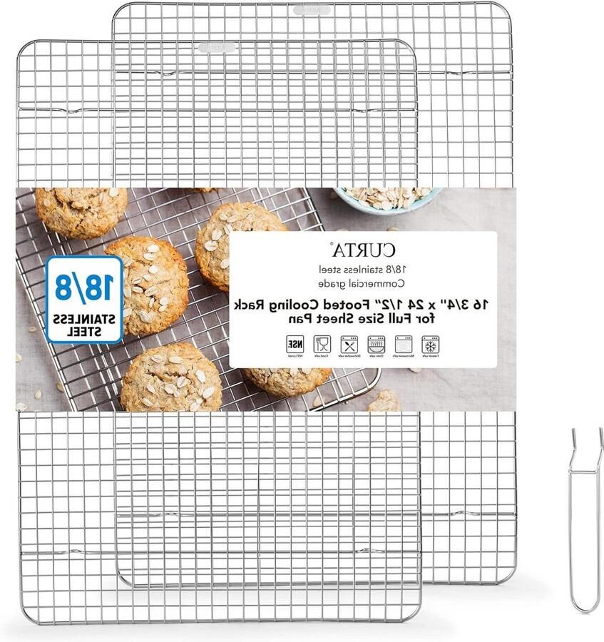 Bakroosters Set Roestvrij Staal Bakken en Grillen NSF Gecertificeerd 42x62 cm Zilver