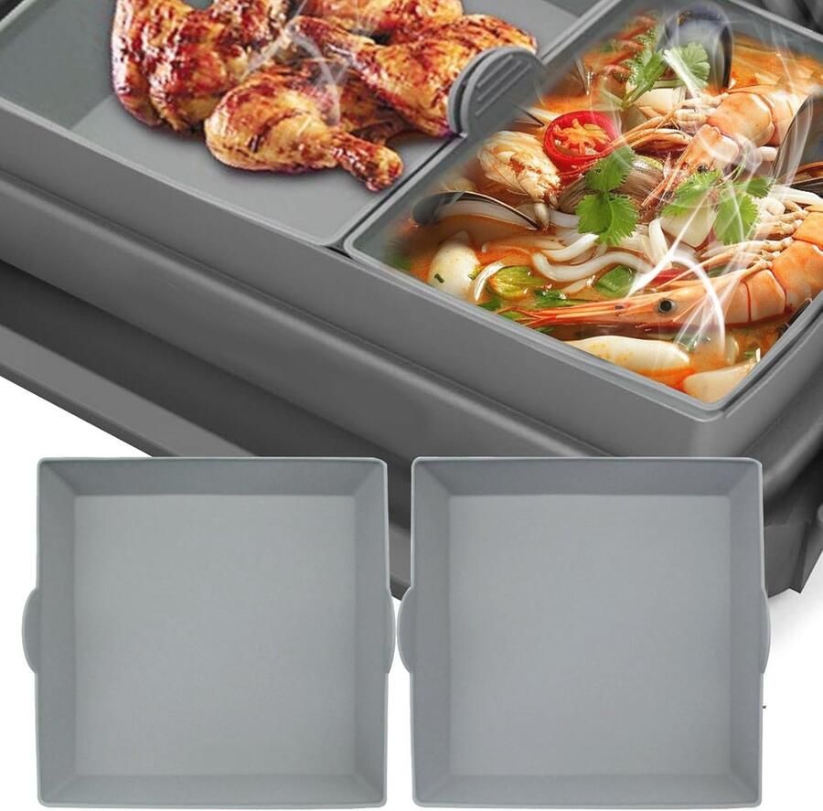 Bakschaalverdeler Siliconen 2 Stuks Compatibel met Veelzijdige Bakvormen voor Braden en Grillen - Foto 1