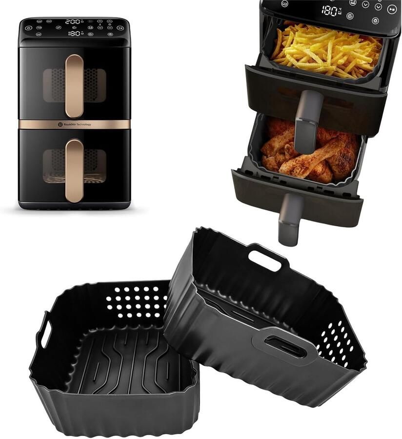 Bakvorm accessoire voor de Philips Airfryer 4000-serie gestapelde dubbele mand 10L
