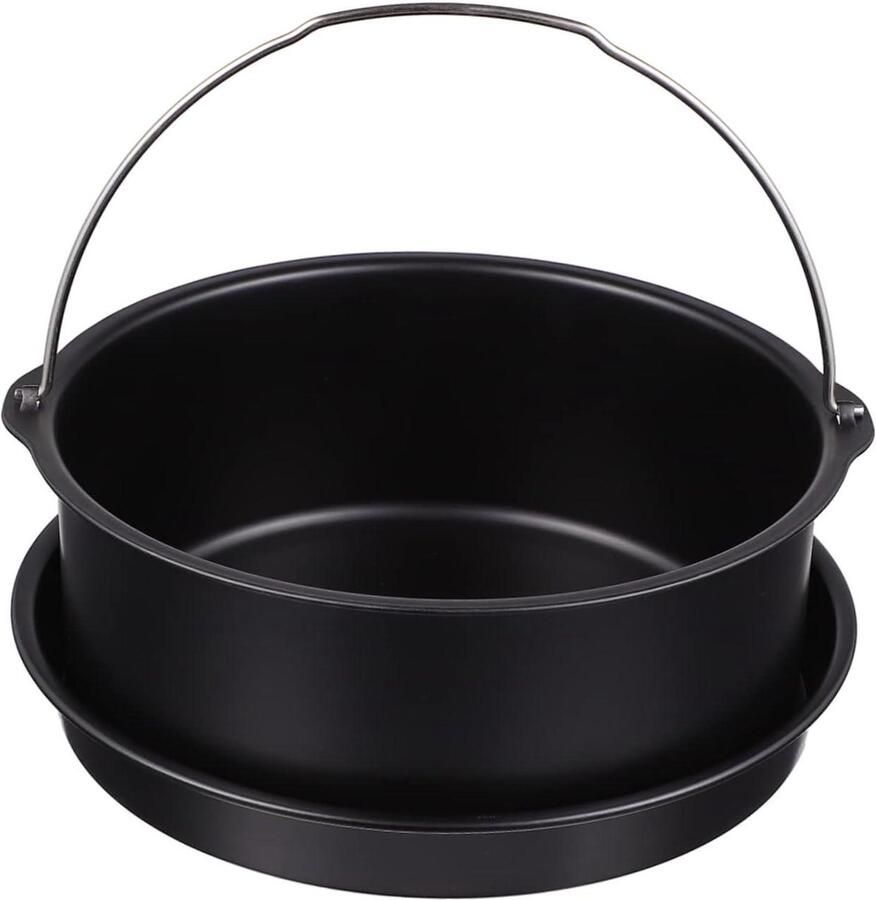 Bakvorm Set Airfryer Accessoires Bakken en Grillen Non-stick Coating 2 Delig Zwart