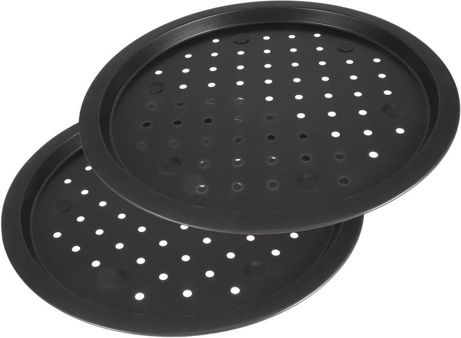 Bakvorm Set Bakplaat Oven Pizza Bakken Non-stick Coating 35x35x1.7 cm Zwart