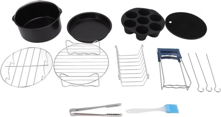 Bakvormen Set Airfryer Accessoires Thuis Bakken Hittebestendig Roestvrij Staal 18 cm