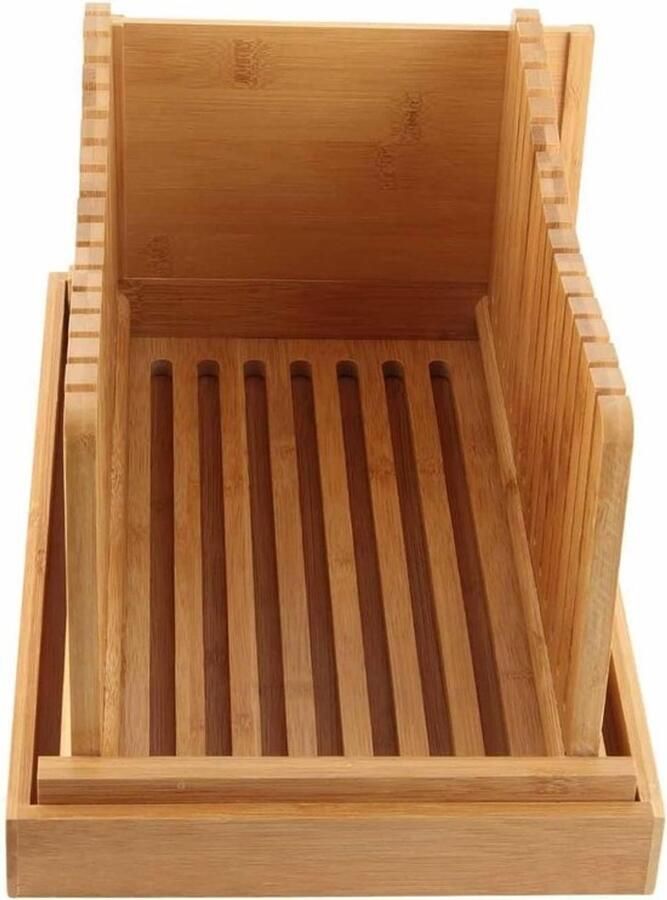 Bamboe broodsnijmachine Broodsnijgids Brood snijden Verstelbare plakdikte 33 x 22 x 6 cm Natuurlijk bamboe