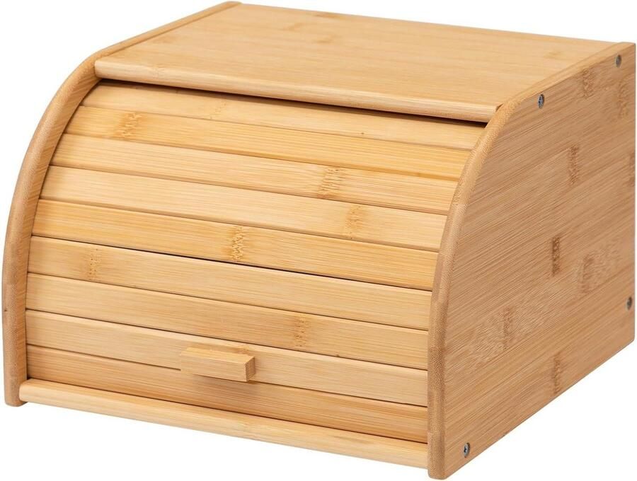 Bamboe Broodtrommel Brooddoos Keuken Brood Vers Houden Natuurlijk Materiaal 27.5 cm Breed Natuurlijk