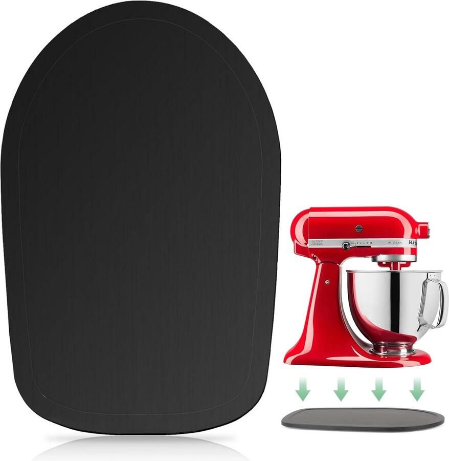 Bamboe Glijplank Keukenmachine Onderlegger Apparaat Verplaatsen Speciaal Vormontwerp 4.5-5 Qt Natuurlijk Bamboe