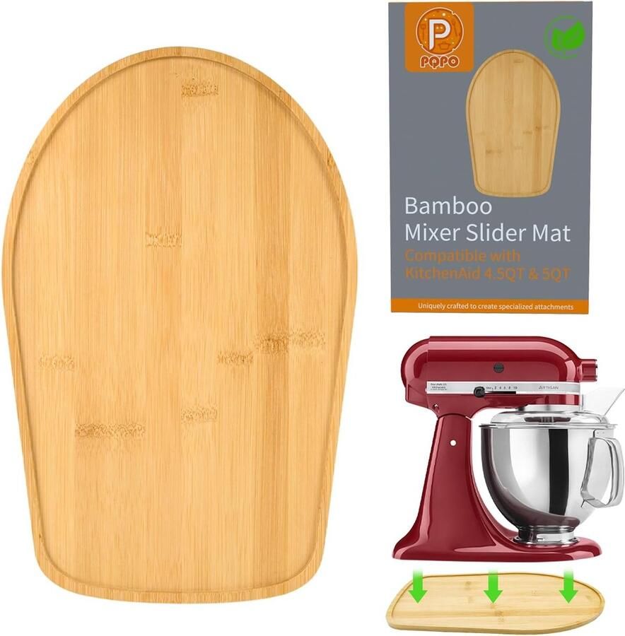Bamboe Mengkom Slider Geschikt voor 4.3 4.7 Liter Tilt-Head Keukenmixers Antislip Mat voor Keukenaccessoires