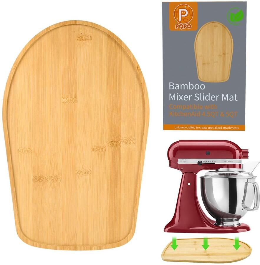 Bamboe Mixer Slider Eenvoudig te Verplaatsen Geschikt voor 4 5 5 Liter Keukenmixers