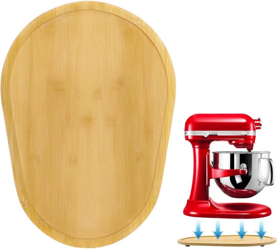 Bamboe Schuifplaat voor KitchenAid Keukenmachine 5-8 Liter Beschermende Mixer Accessoire