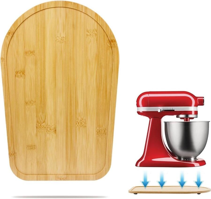 Bamboe Snijplank voor Keukenmachines Geschikt voor 4.5-5 Qt Mixers Werkblad Bescherming Antislip en Duurzaam Accessoire