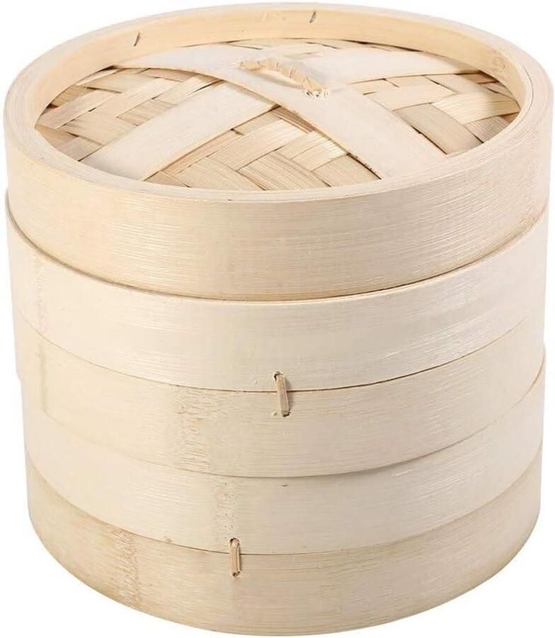 Bamboe Stoommand Stoomkoker Gezond Koken Twee Lagen 22 cm Natuurlijk