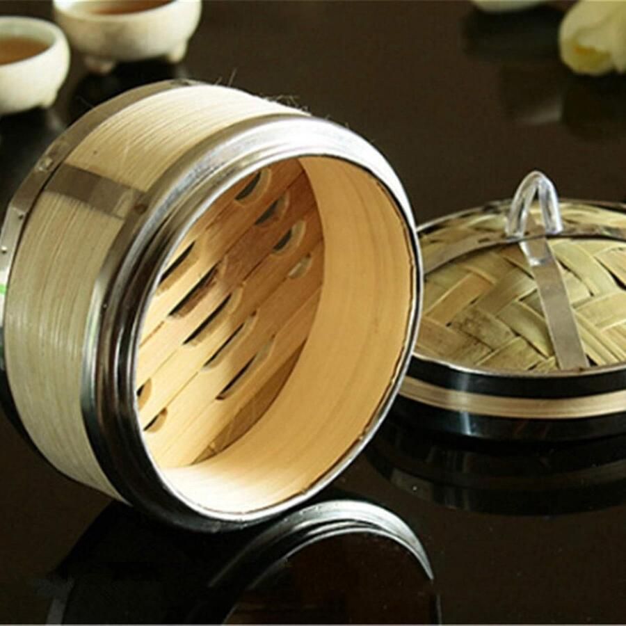 Bamboe Stoompan Stoommand Keuken Gezond Koken Natuurlijke Materialen 13 cm Natuurlijk