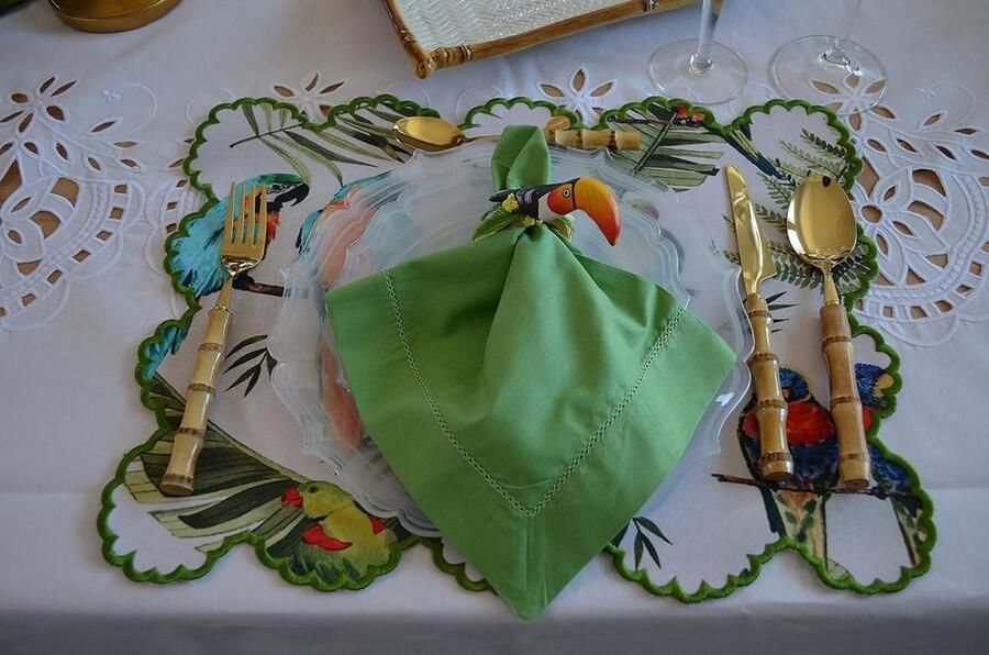 Bamboe Zilverwerk Set Natuurlijk Bestek Tafel Dekken Handgemaakte Stijl 4 Delig Goud