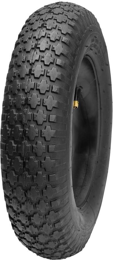 Banden 4.80 4.00-8 2PR met Binnenband AV Anti-lek Kruiwagenwiel Compatibel met Carrièrewielen Hoge Kwaliteit Geschikt voor Tuin Ø 39 cm GD-0164 (Zwart)