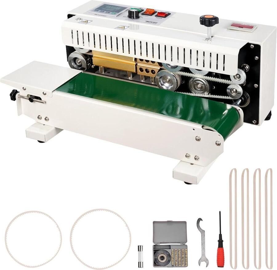 Bandverzegelingsmachine Folie lasapparaat Zakken Sluiten Digitale Temperatuurcontrole 6-12 mm Lasbreedte Zilver