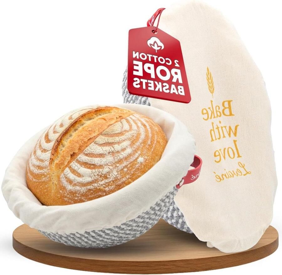 Banneton Brood Mand Set Rijsmand Brood Bakken Natuurlijk Katoen Touw 23 cm Natuurlijk