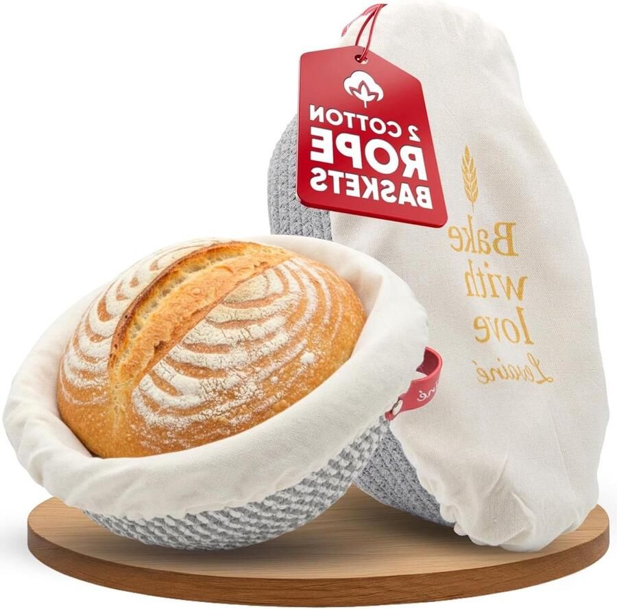 Banneton Brood Mand Set Rijsmand Brood Zuurdesem Mand Brood Bakken Thuis Katoen Touw Geweven