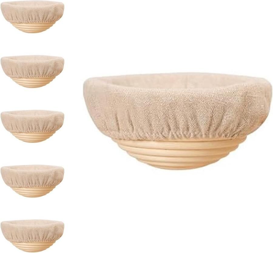 Banneton Brood Proofing Mand 6 Stuks 15 5 cm Natuurlijke Rotan Voor Zuurdesem en Ambachtelijk Brood Bakken