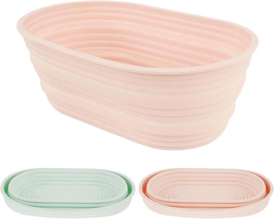 Banneton Broodmand Rijsmand Brooddeeg Brood Bakken Traditionele Technieken 2 Stuks Roze Groen