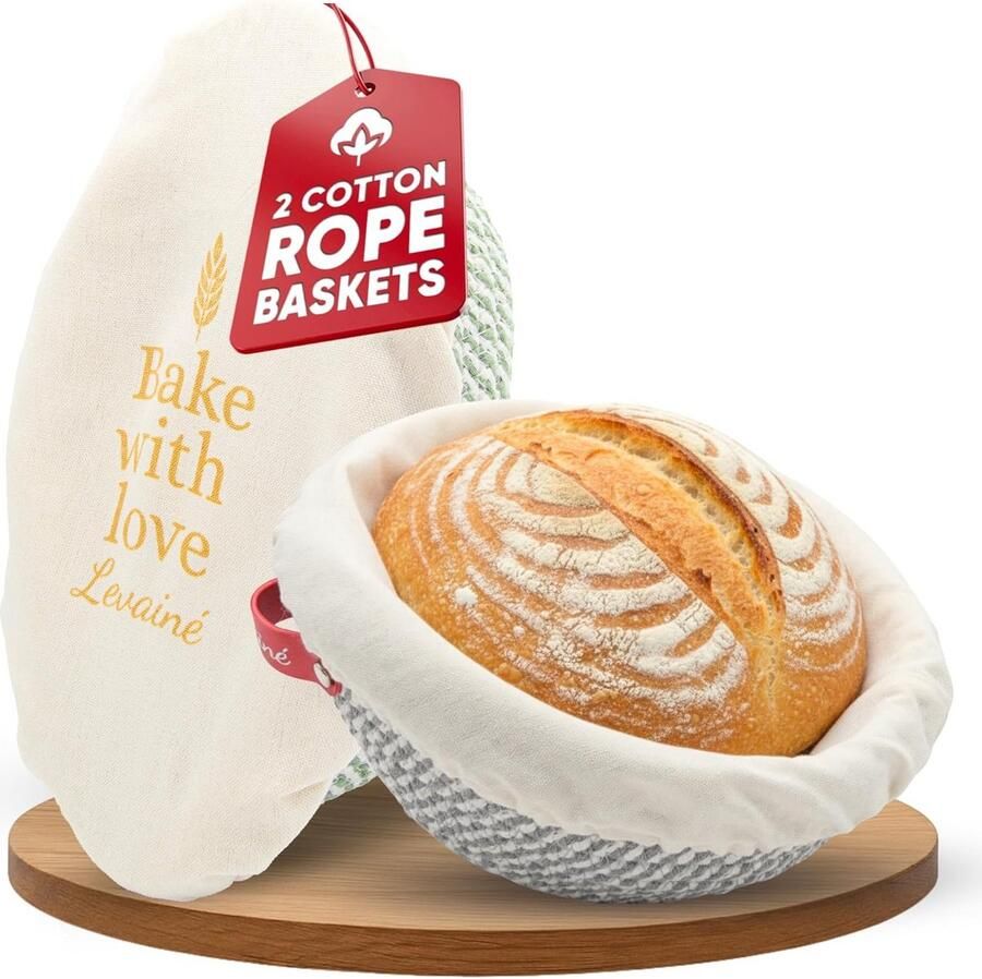 Banneton Broodrijsmand Set voor Zuurdesem Brood Maken Ovaal en Rond