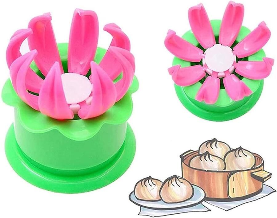 Baozi Maker Gestoomde Bun Vorm Zelf Bun Maken Eenvoudig Gebruik 2 stuks Groen Roze