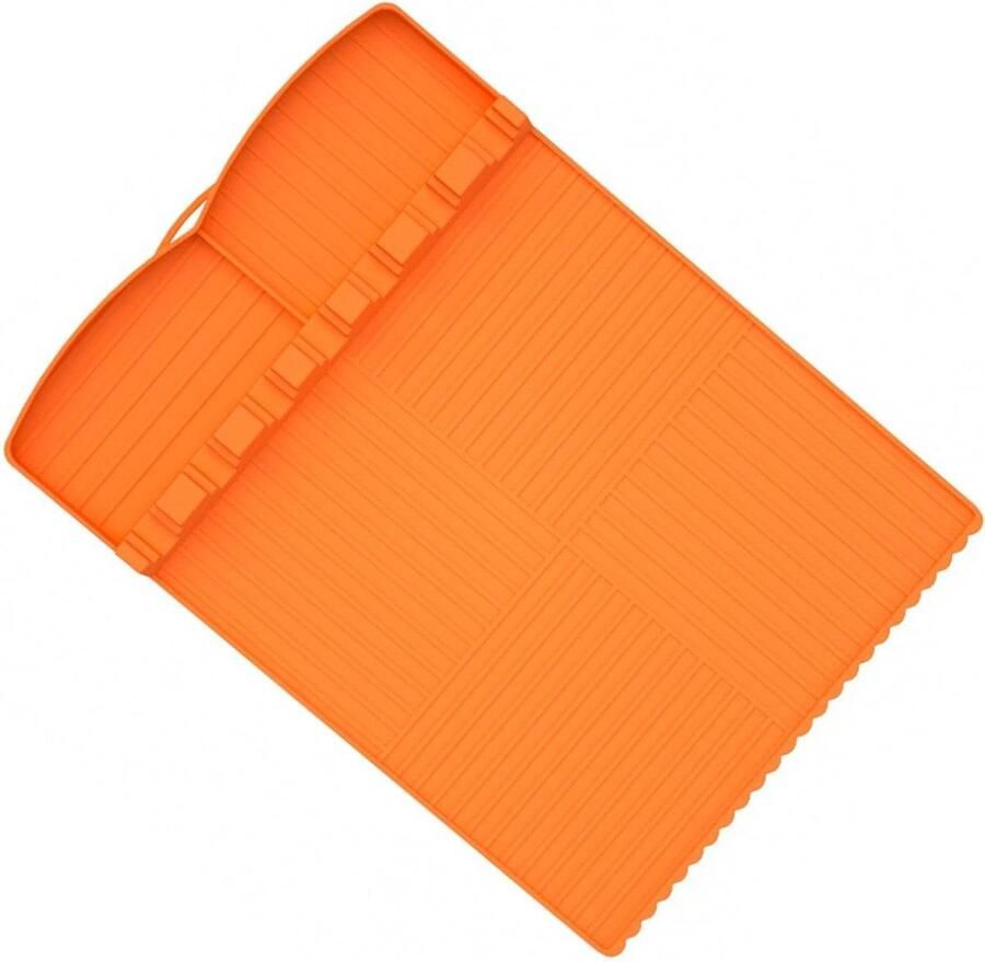 Barbecue Afdruipmat Spatelmat Grill Gereedschap Houden Hittebestendig Siliconen 40x30 cm Oranje