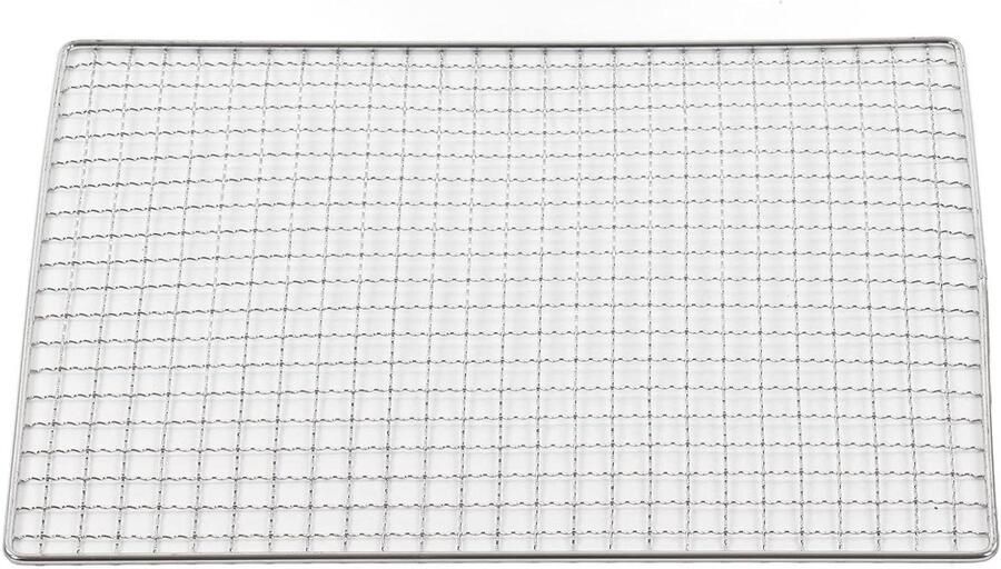 Barbecue Draadmat Grillrooster Buiten Koken Roestbestendig Ijzer 36 x 27 cm Zilver