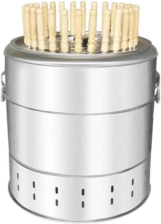 Barbecue Grill Buiten Grillen Outdoor Koken Rookvrije Ervaring 36cm x 34cm Zilver