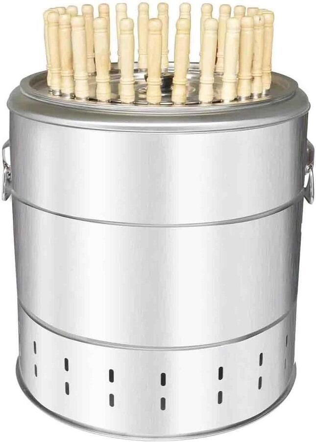 Barbecue Grill Buiten Grillen Outdoor Koken Rookvrije Ervaring 36cm x 34cm Zilver